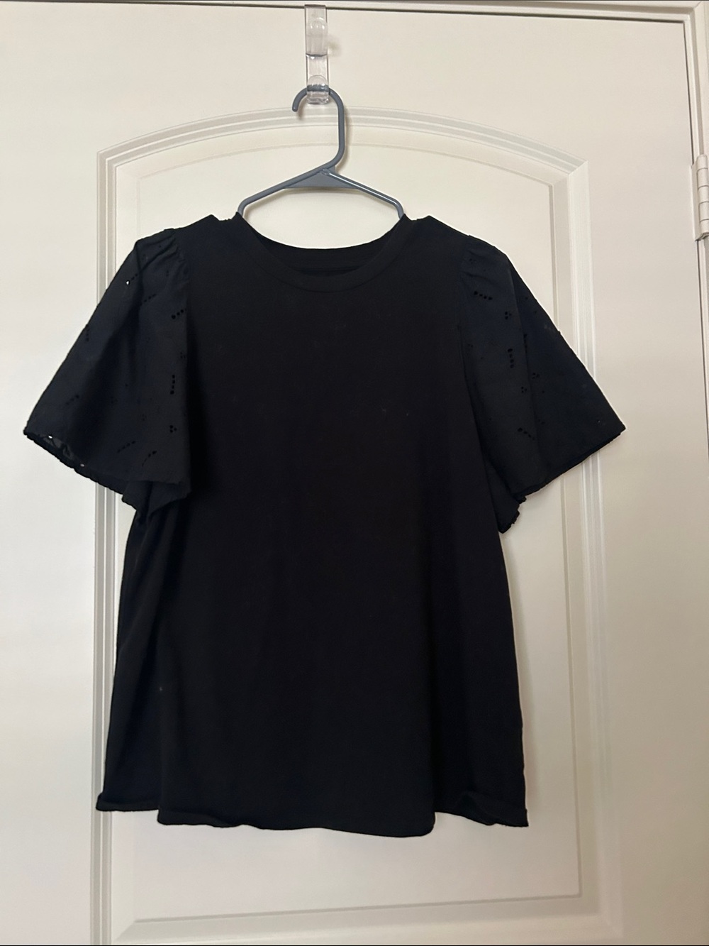a new day Black Puff Sleeve Crewneck Tee